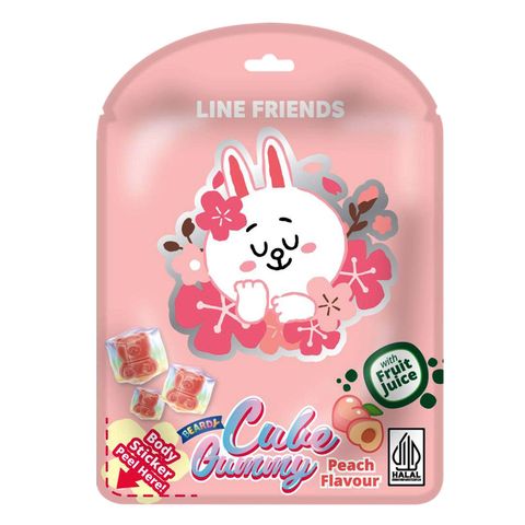 Beardy Line Friends Cube Gummy Peach 55g