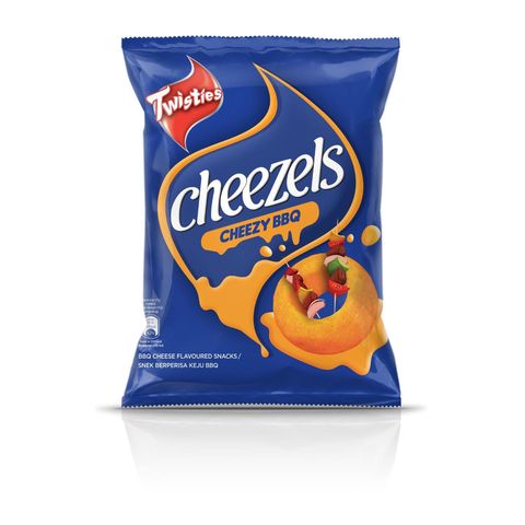 Twisties Cheezels BBQ Cheese Corn Snacks Mid Pack 60g