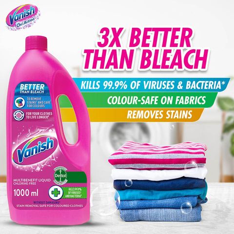 Vanish Liquid Laundry Fabric Stain Remover Detergent 1L