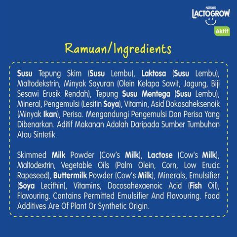 Lactogrow Aktif (1-3 Years) 850g