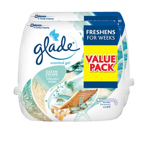 Glade Room Air Freshener Scented Gel Ocean Escape Twin Pack 2 x 180g
