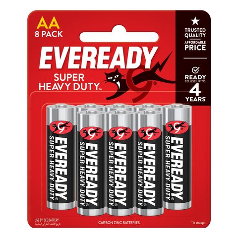 Eveready Super Heavy Duty Batteries AA 8 Pieces