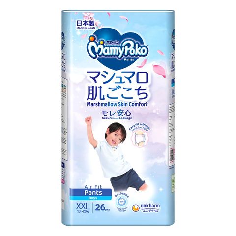 Mamypoko Pants Marshmallow Skin Comfort Air Fit Pants Boy 13-28kg (XXL) 26 Pieces