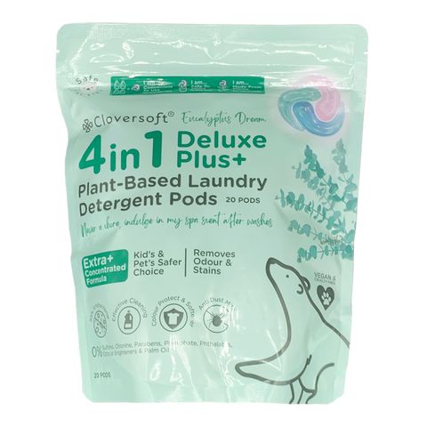 Cloversoft 4-in-1 Deluxe Plus+ Laundry Capsule Eucalyptus Dreams Pods 20 Pieces