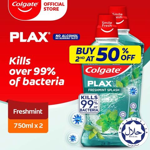 Colgate Plax Freshmint Mouthwash Value Pack 2 x 750ml