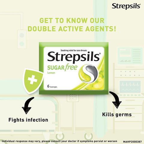 Strepsils Lemon Sugar Free Lozenges 6 Pieces