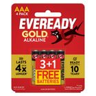 Eveready Gold Alkaline Batteries AAA 3+1 Pieces
