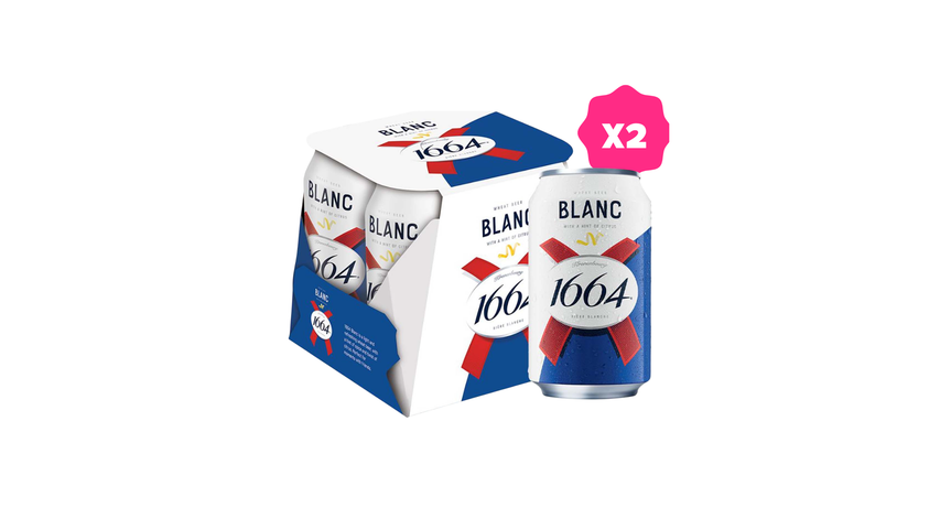 Kronenbourg 1664 Blanc Wheat Beer Can (Alcohol) 8s x 320ml