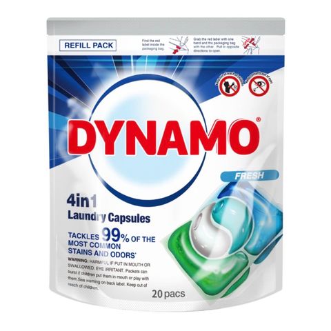 Dynamo 4in1 Capsules Fresh Refill Pack 20 x 10ml