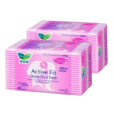 Laurier Active Fit Fresh Floral Perfume (Twin Pack) 2 x 40 Pieces