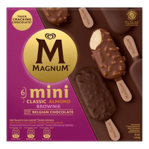 Magnum Mini Assorted Classic Almond Brownie 6 x 45ml