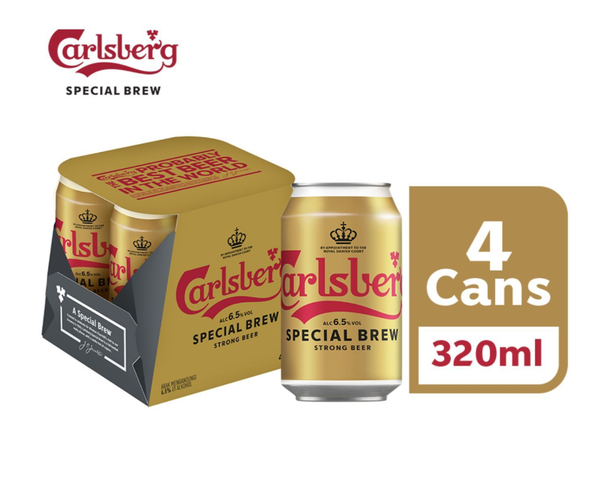 Carlsberg Special Brew Strong Lager Beer Can (Non Halal) | 4 x 320 ml