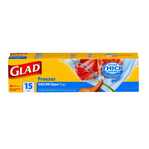 Glad Freezer Gallon Zipper Bags 20 Pieces