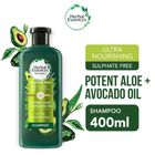 Herbal Essences Sulphate Free Ultra Nourishing Potent Aloe and Avocado Oil 90% Natural Origin Shampoo 400ml