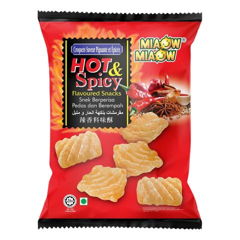 Miaow Miaow Hot & Spicy Flavoured Snacks 50g
