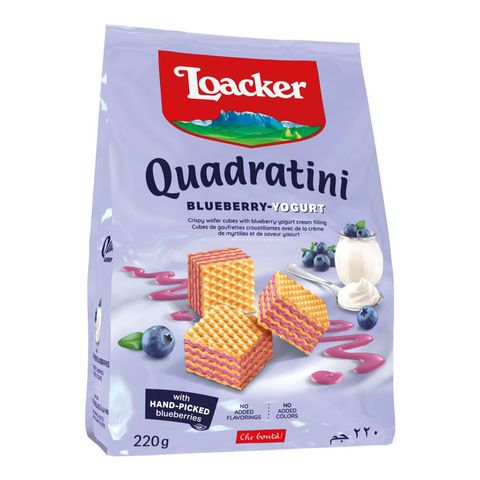 Loacker Quadratini Blueberry-yogurt Wafers 220g