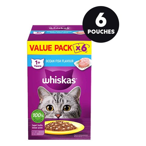 Whiskas Pouch Adult Ocean Fish Value Pack 6 x 80g