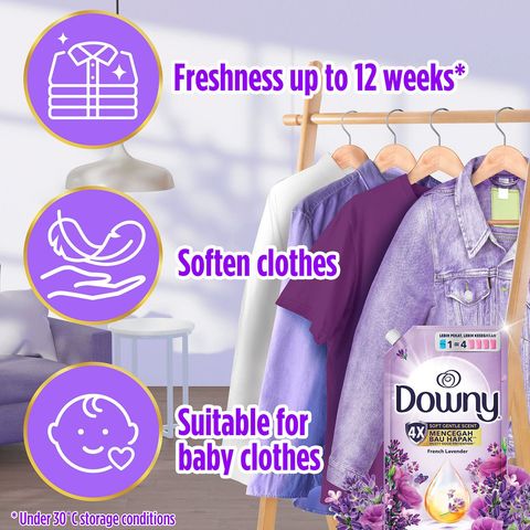 Downy French Lavender Concentrate Fabric Conditioner Refill Crown 1.35L