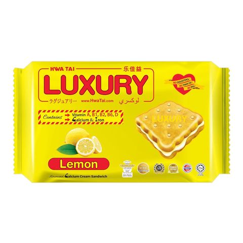 Hwa Tai Luxury Lemon Flavoured Calcium Cream Sandwich 200g