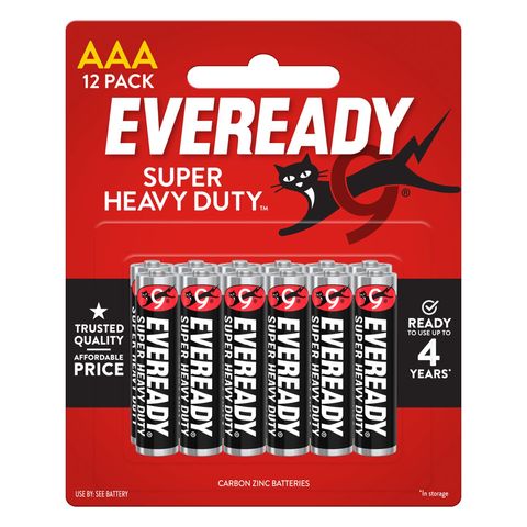 Eveready Super Heavy Duty Batteries AAA 12 Pieces