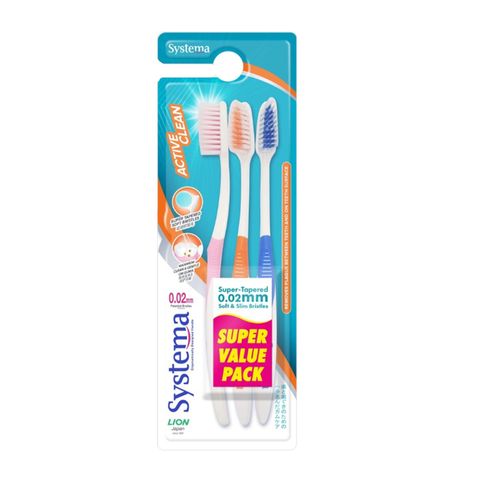 Systema Toothbrush Super Value Pack Active Clean 3 Pieces