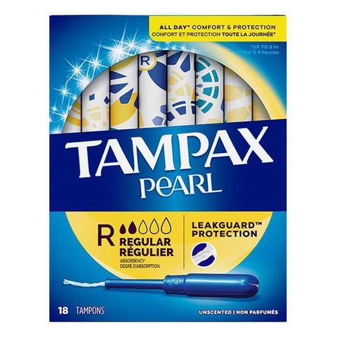 Tampax Pearl Plastic Regular Tampons 18 Pieces