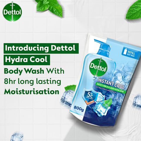 Dettol Instant Cool Shower Gel Body Wash Refill 800ml