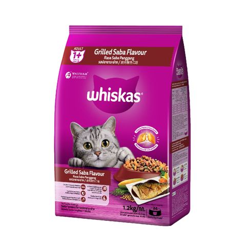 Whiskas Cat Food Dry Adult Grilled Saba 1.2kg