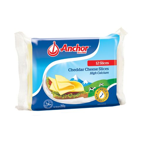 Anchor Cheddar Cheese Singles 12s 200g