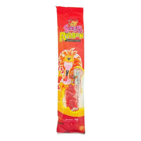 Beardy Sour Ribbon Strawberry 40g