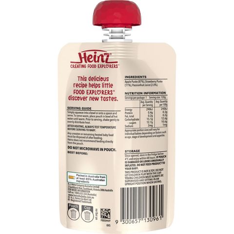 Heinz Pouch Apple, Strawberry & Passionfruit 120g