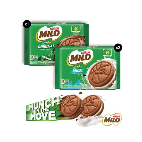 [Bundle] Milo Biscuit Multipack Milk x 2 + Milo Biscuit Mulitpack Original x 1