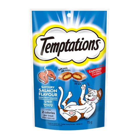 Temptations Cat Snack Adult Savoury Salmon 75g