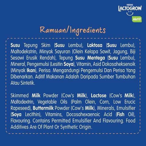 Lactogrow Aktif (4-6 Years) 850g
