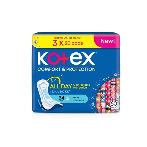 Kotex Comfort & Protection Maxi Non Wing 24cm (3 x 20s)