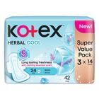 Kotex Herbal Cool Maxi Wing (24cm) 3 x 14 Pieces
