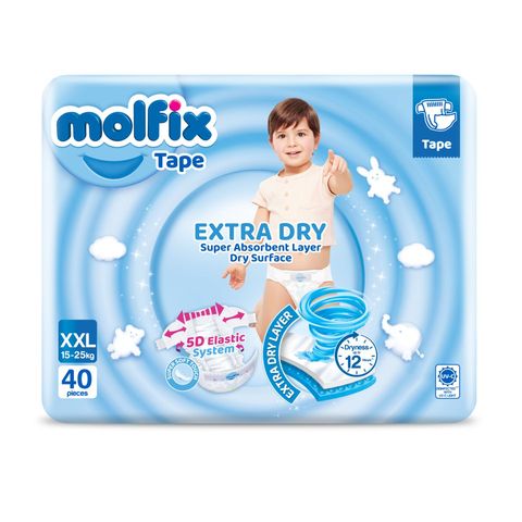 Molfix Extra Dry Tape XXL Super Jumbo Pack 40pcs