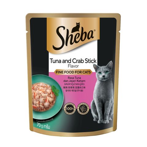 Sheba Cat Wet Food Pouch Adult Tuna & Crab Stick 70g