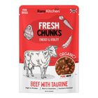 Rare Kitchen Fresh Chunks Nuggets Real Meat Organic Wet Food Pouch Premium Fresh Chunks Beef 150g