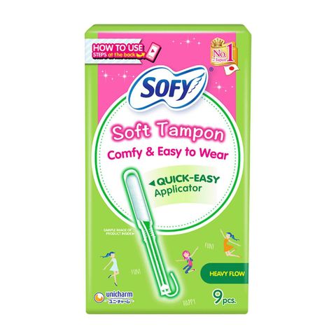 Sofy Soft Tampon Heavy with Applicator for Menstruation Heavy Flow 9 Pieces