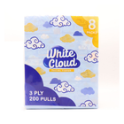 White Cloud 3ply Facial Tissue 200 Pulls 8s