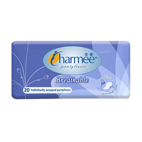 Charmee Breathable Lavender Pantyliners 20 Pieces