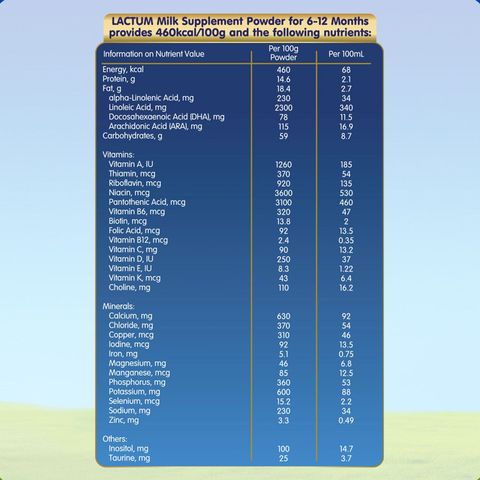 Lactum for 6-12 Months Old 350g Milk Supplement Powder