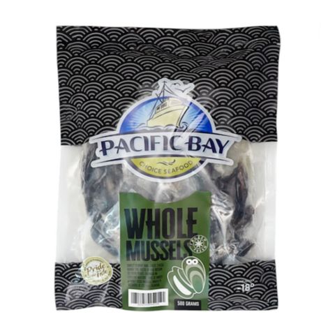 Pacific Bay Whole Mussels 500g (Frozen)