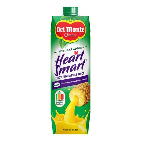 Del Monte Heart Smart 100% Pineapple Juice Drink 1L