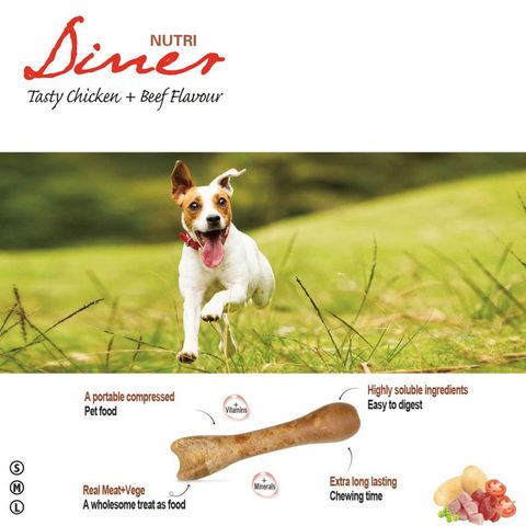 Dentalight Dental Dog Treats Nutri Diner Bone Chicken Flavor 90g