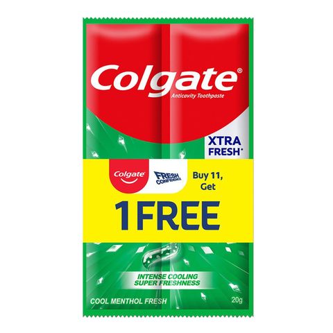 Colgate Fresh Confidence Cooling Crystals Cool Menthol Fresh Toothpaste (11+1 Sachet) 12 x 20g