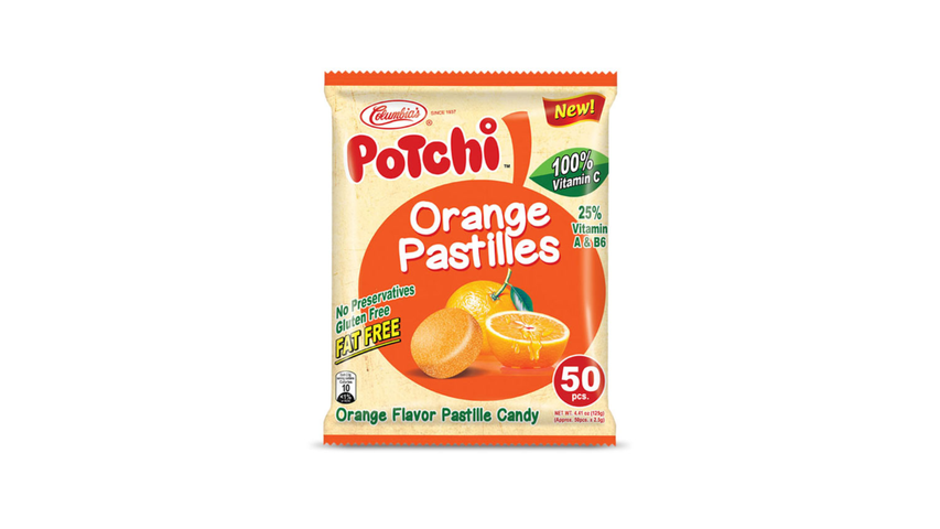Columbia's Potchi Orange Pastille Gummy Candy 50 Pieces