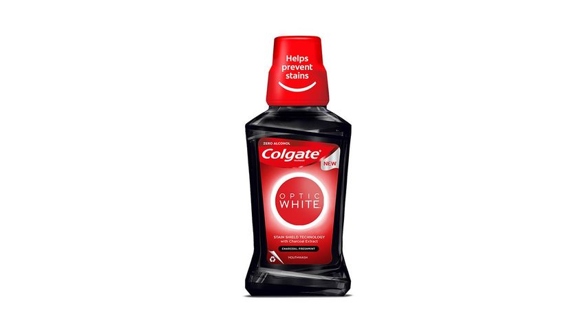 Colgate Optic White Mouthwash Charcoal Freshmint Zero Alcohol 250ml