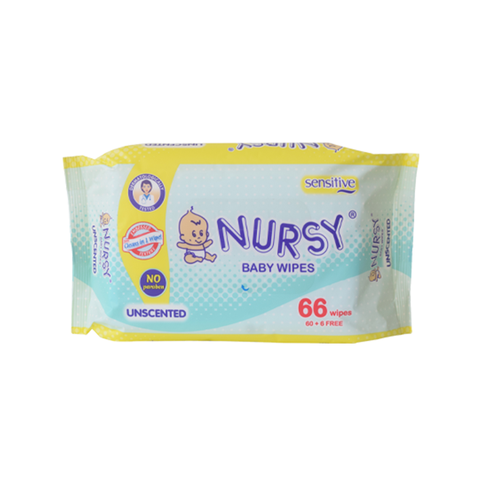 Nursy Baby Wipes Unscented 60s